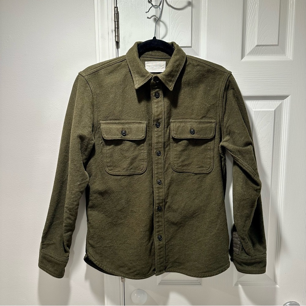 Everlane Heather Green Heavyweight Overshirt - Size Small